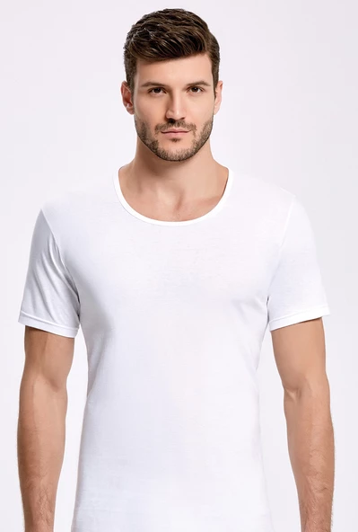 İlke 102 Erkek Kısa Kol Büyük Beden Atlet 2XL  Beyaz XXL