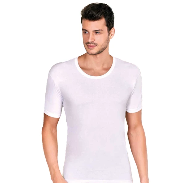 Berrak 1002 Erkek Büyük Beden KısaKol Atlet  Beyaz 3XL