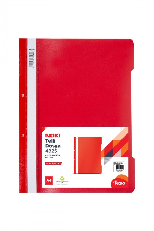 noki a4 boy telli dosya 10 lu kırmızı ürün görseli