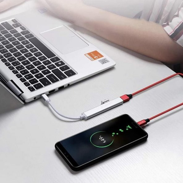 HEPU HP-B04 4in1 Type-C Girişli USB HUB Çoklayıcı - 3