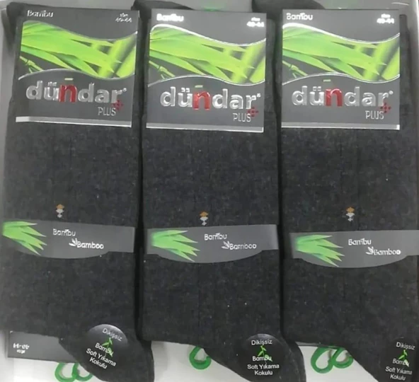 DÜNDAR PLUS 5602 ERKEK BAMBU LİKRALI ÇORAP 12 ADET - 3