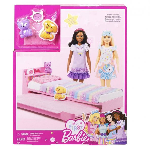 Barbie My First  İlk Barbie Bebeğim Barbienin Yatağı Oyun Seti HMM64 - 4