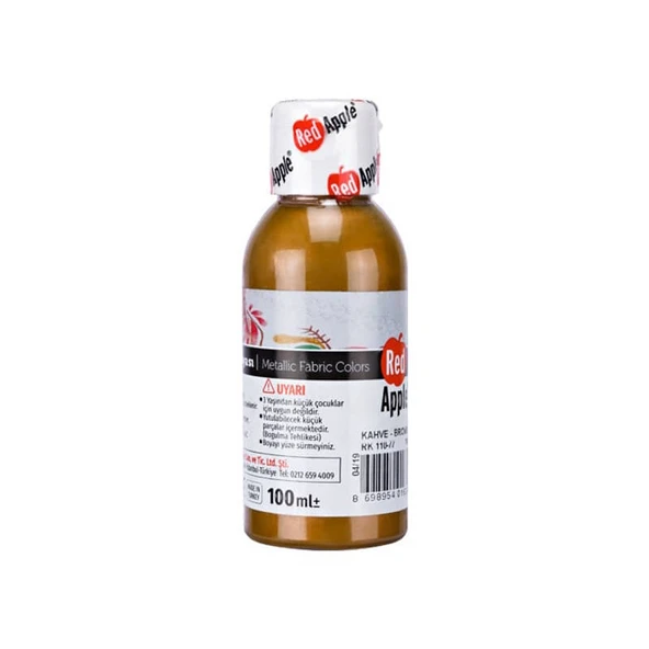 Red Apple Metalik Kumaş Boyası 100 ml Kahverengi