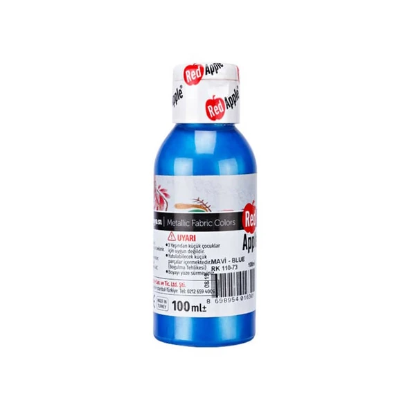 Red Apple Metalik Kumaş Boyası 100 ml Mavi
