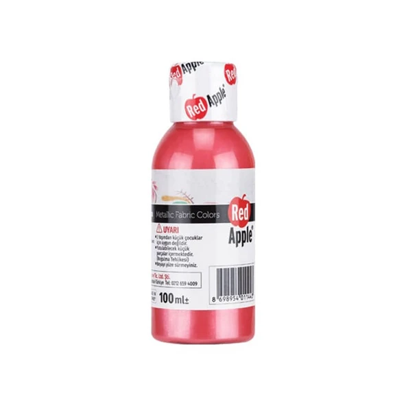 Red Apple Metalik Kumaş Boyası 100 ml Pembe