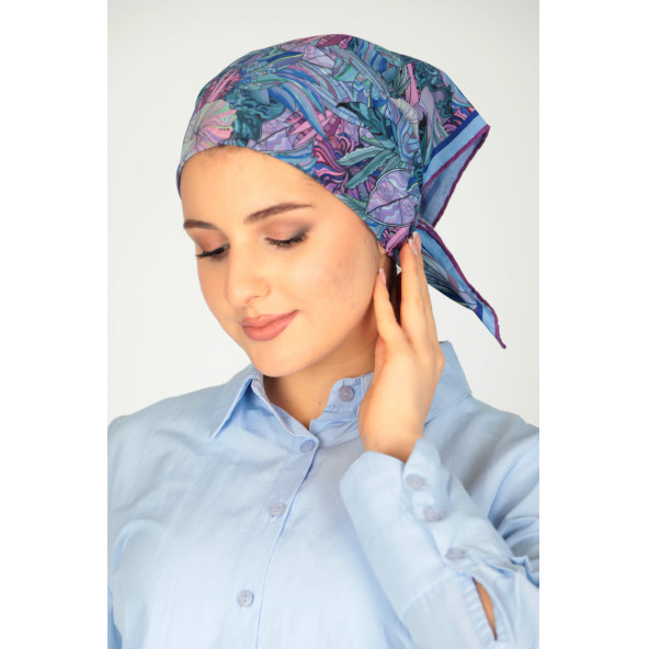 Bandana, Kadın bandana, Erkek Bandana, Unisex Badana, Mavi desenli bandana. - 1