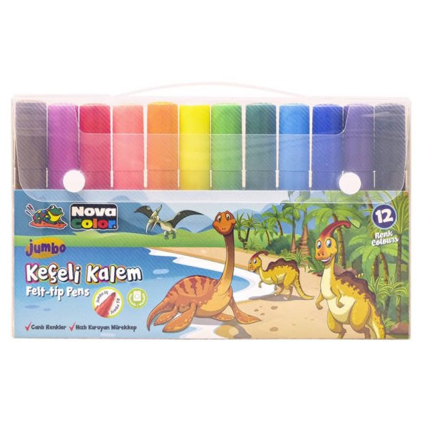 Nova Color Jumbo Keçeli Kalem 12 Renk Set