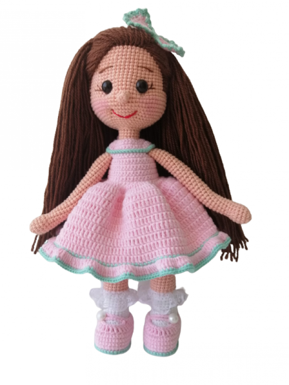 Pudra Pembe Fatoş Amigurumi Organik Oyuncak ürün görseli 1