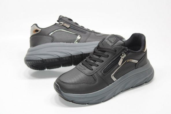 ACROPOL YÜKSEK TABAN BAĞCIKLI FERMUARLI KOLAY GİYİM KADIN GÜNLÜK RAHAT YÜRÜYÜŞ SNEKAER AYAKKABI - 3