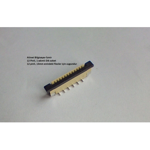 12 Pin 1Mm Adımlı Dik Flex Soketi Flex Ffc Konnektörü 12-1-Dik ürün görseli 1