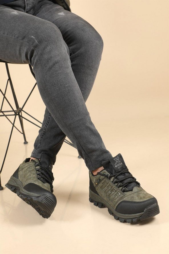 X-Step X5 Haki Kışlık Traking Erkek Kısa Bot Ayakkabı