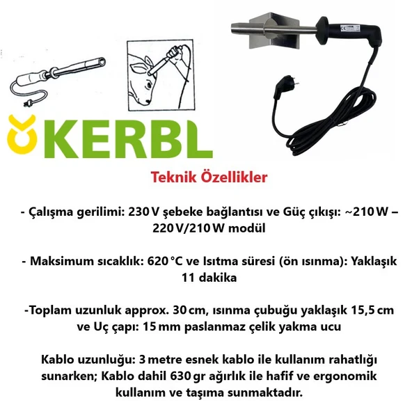 Kerbl Elektrikli Boynuz Yakma Aleti-Koteri-İthal - 2