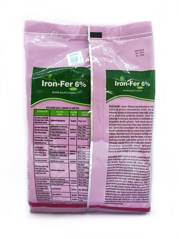 Demir Şelatlı Toz Gübre İron-Fer %6 (1 kg) - 2