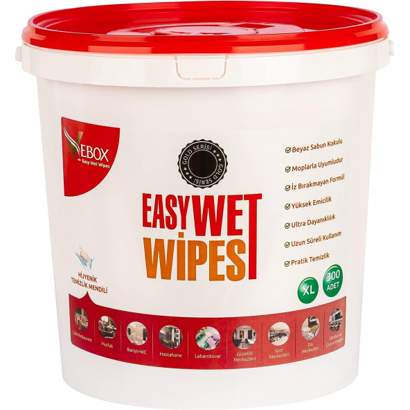 Vebox Easy Wet Wipes Islak Kova Mendil Gold 300 Adet