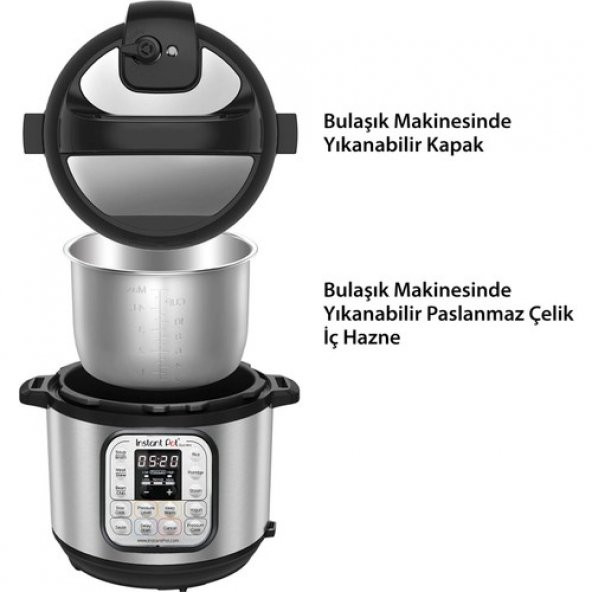 Instant Pot Duo Mini 7si 1 Arada 3 Litre Paslanmaz Çelik Tencereli Yavaş/Pilav/Buharlı Pişirici, Yoğurt Makinası, Isıtıcı 110-0045-01-EU - 3