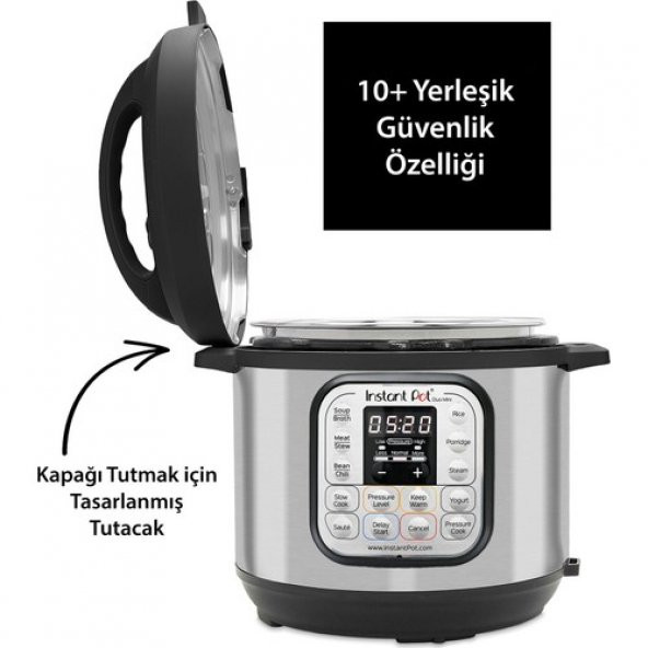 Instant Pot Duo Mini 7si 1 Arada 3 Litre Paslanmaz Çelik Tencereli Yavaş/Pilav/Buharlı Pişirici, Yoğurt Makinası, Isıtıcı 110-0045-01-EU - 4