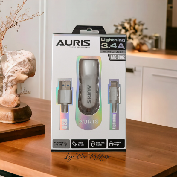 Auris 3.4A Iphone Araç Şarjı