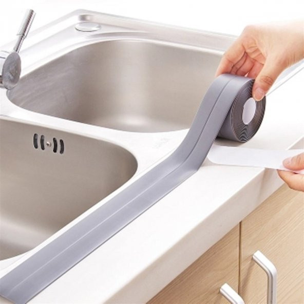 Gri Su Sızdırmaz Banyo Mutfak Lavabo Küvet İzolasyon Şerit Bant (3791)
