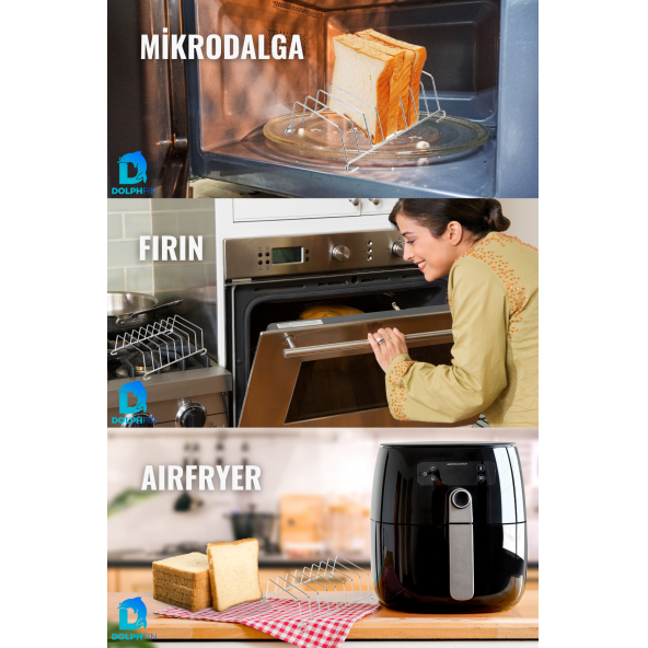 DolphFin Xiaomi 3.5 Lt Uyumlu Airfryer Hava Fritözü Ekmek Kızartma Rafı 15 Cm SMRT-108 - 4