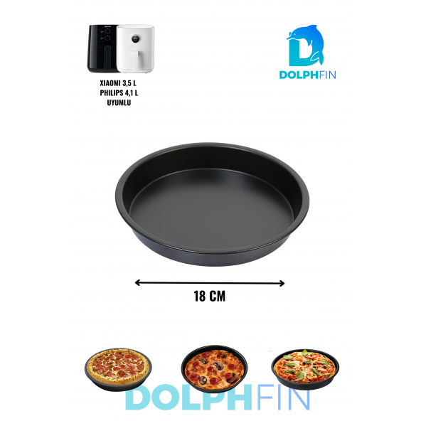 DolphFin Tüm Fritözler Ile Uyumlu Paslanmaz Çelik Air Fryer Pizza Tavası SMRT-106