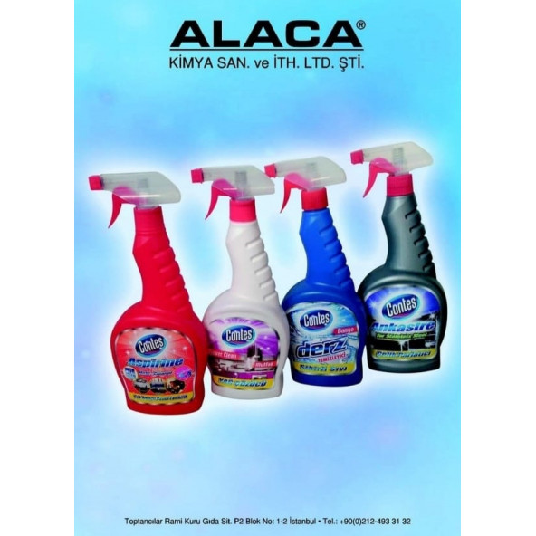 CONTES ASPİRİNE 750 ML&CONTES YAĞ ÇÖZÜCÜ 750 ML&CONTES DERZ TEMİZLEYİCİ750 ML&CONTES ANKASTRE 750 ML (TÜRK MALI)