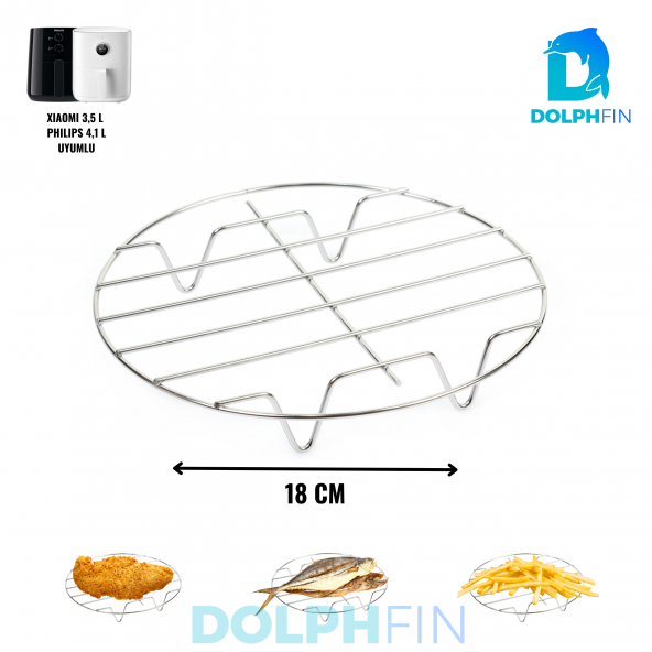 DolphFin Tüm Fritözler Ile Uyumlu Paslanmaz Çelik Air Fryer Izgarası SMRT-102