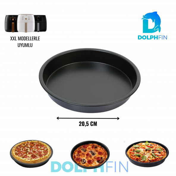 DolphFin XXL Fritözler Ile Uyumlu Paslanmaz Çelik Air Fryer Pizza Tavası