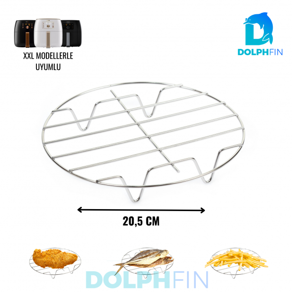 DolphFin XXL Fritözler Ile Uyumlu Paslanmaz Çelik Air Fryer Izgarası SMRT-202