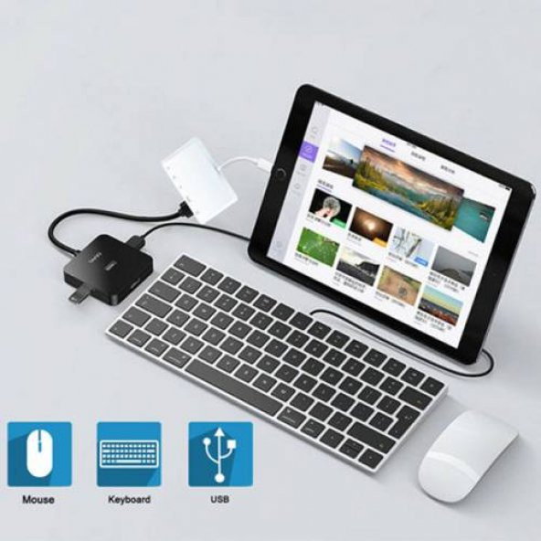 Polham Apple İpad ve İphone İçin Lightning 5in1 HDMI, OTG USB, TF, SD Kart Okuyucu Adaptör Kablosu - 4