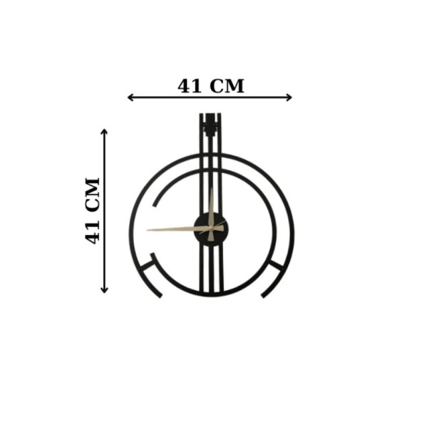 ALPHA METAL DESIGN Çengelli Duvar Saati - 41X41 Cm Metal Duvar Saati - Siyah Duvar Saati AMD3070 - 4