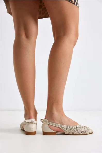 Walkenzo Spr 710 Kadın Hasır Örme  Günlük Babet Ayakkabı - Resim 5