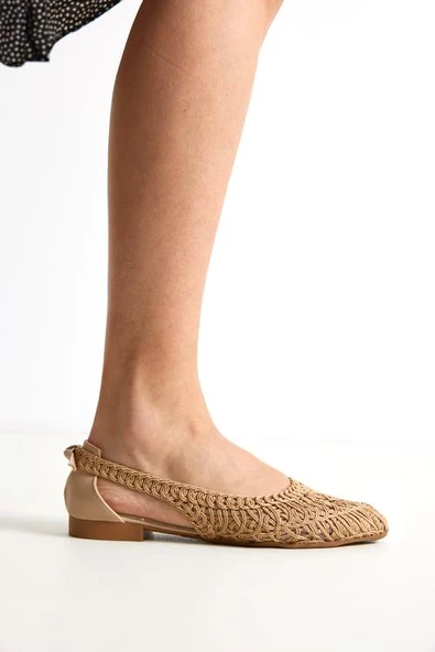 Walkenzo Spr 710 Kadın Hasır Örme  Günlük Babet Ayakkabı - Resim 12