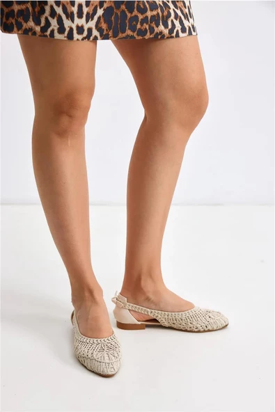 Walkenzo Spr 710 Kadın Hasır Örme  Günlük Babet Ayakkabı - Resim 11