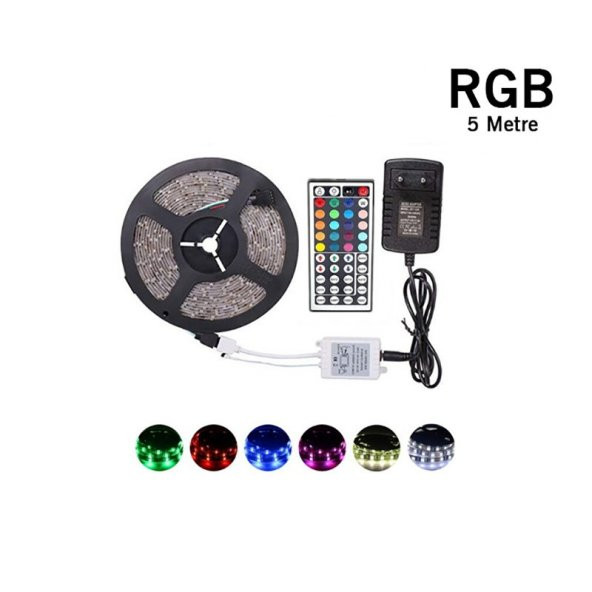 CT 4558 CATA RGB Şerit Led Kumandalı Trafolu Set 220v