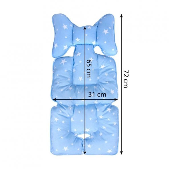 Sevi Bebe Puset ve Oto Koltuğu Minderi Mavi Yıldız Desen - 4