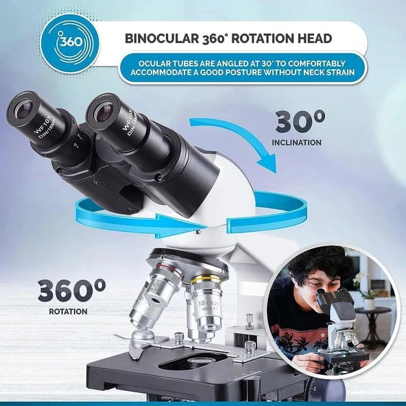 AmScope B120A Siedentopf Binoküler Bileşik Mikroskop - 4
