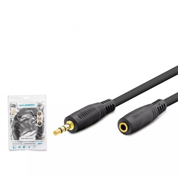 HADRON HDX1020 AUX KABLO M/F 5 METRE SARI UÇ 3.5 MM STEREO SES ÇIKIŞLI KABLO