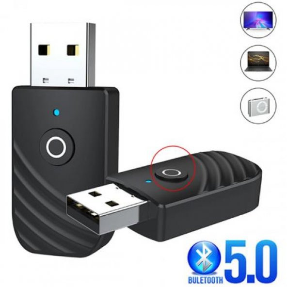 Coofbe Bluetooth Vers.5.0 USB Bluetooth Adaptör Araç FM Transmitter Receiver TV Adaptörü Araç Müzik Kiti