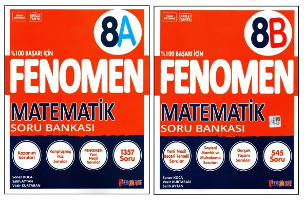 Fenomen 8. Sınıf LGS Matematik (A)+(B) Soru Bankası 2 Kitap