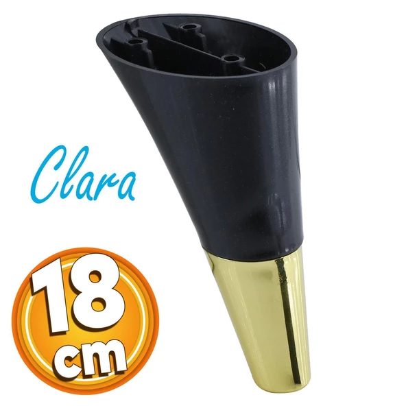 Clara Mobilya Kanepe Sehpa TV Ünitesi Baza Koltuk Ayağı Siyah Gold Renk 12 cm (4 Adet) - 2