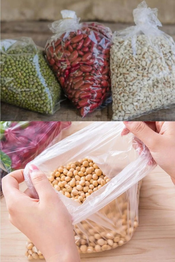 Naksan Arma Şeffaf Naylon 3 lük 25x42 Cm. Bakkaliye Poşeti Torbası - 1 Kg. - Ort. 140 Adet - 3 Paket - Resim 3