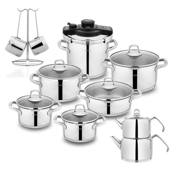 Schafer Jewel Çelik Çeyiz Seti 18 Parça-Inox - 2
