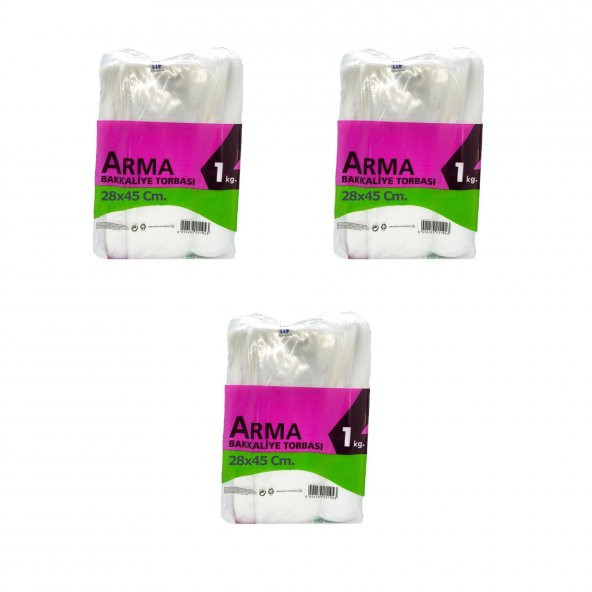 Naksan Arma Şeffaf Naylon 4 lük 28x45 Cm. Bakkaliye Poşeti Torbası - 1 Kg. - Ort. 115 Adet - 3 Paket ürün görseli 1