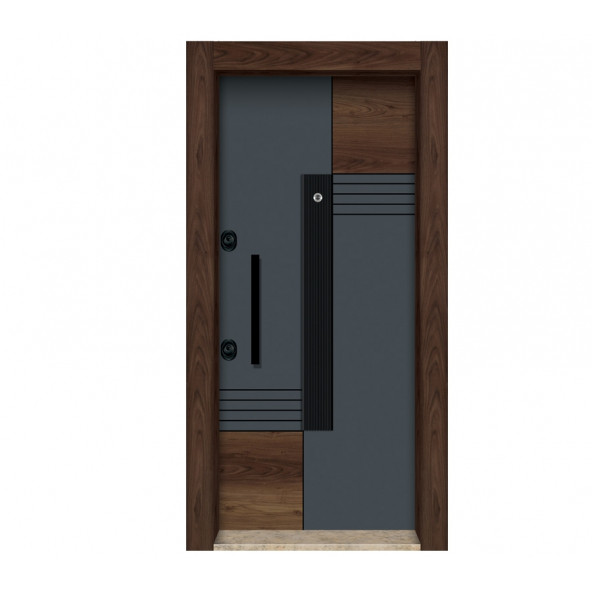 TEZ-3588 Ahşap Kaplama Düz Model Çelik Kapı ürün görseli