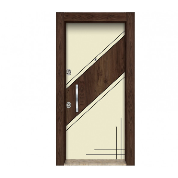 TEZ-3575 Ahşap Kaplama Düz Model Çelik Kap - 1