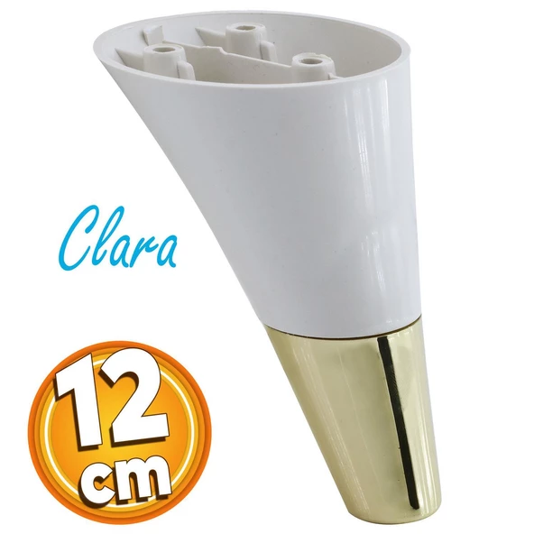 Clara Mobilya Kanepe Sehpa TV Ünitesi Baza Koltuk Ayağı Krem Gold Renk 12 cm (4 Adet) - Resim 2