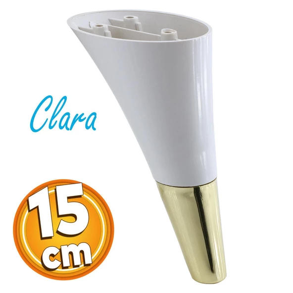 Clara Mobilya Kanepe Sehpa TV Ünitesi Baza Koltuk Ayağı Krem Gold Renk 15 cm (4 Adet) - Resim 2