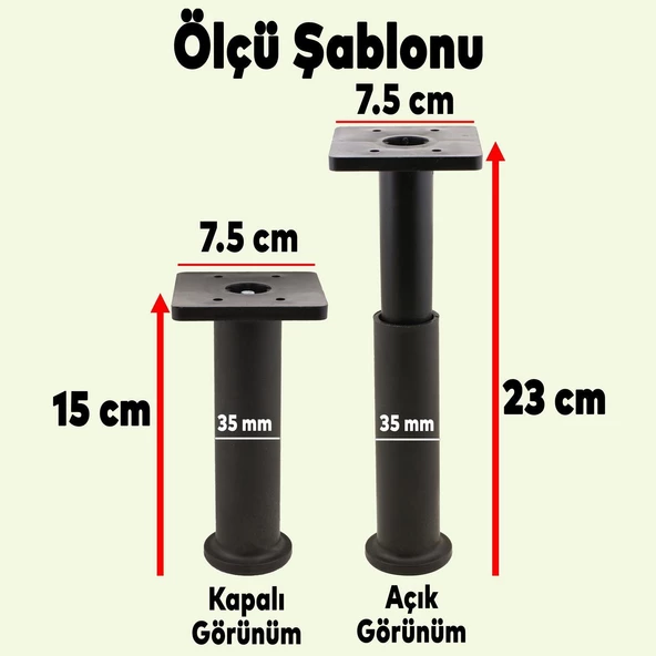 Clara 6'lı Set Mobilya Koltuk Kanepe Konsol Yatak Tv Ünite Destek Ayağı 18 Cm Ayakları Siyah - 5