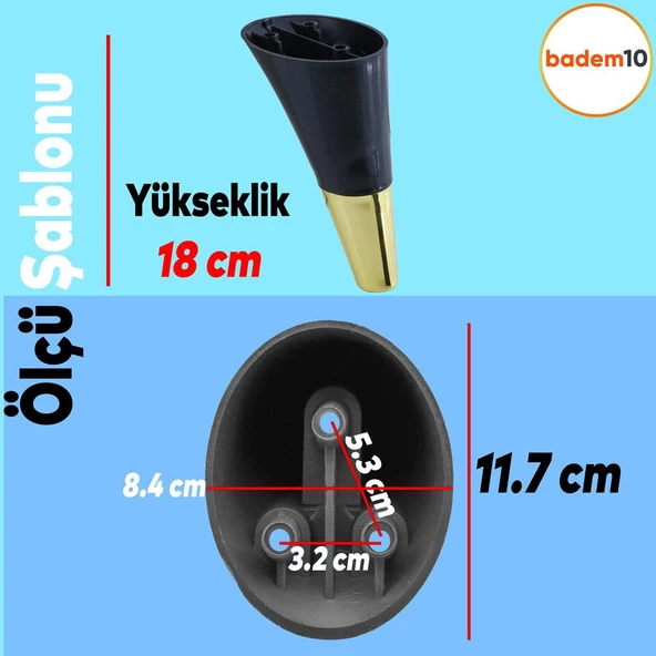 Clara 6'lı Set Mobilya Koltuk Kanepe Konsol Yatak Tv Ünite Destek Ayağı 18 Cm Ayakları Siyah - 4