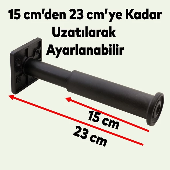 Clara 6'lı Set Mobilya Koltuk Kanepe Konsol Yatak Tv Ünite Destek Ayağı 18 Cm Ayakları Siyah - 6